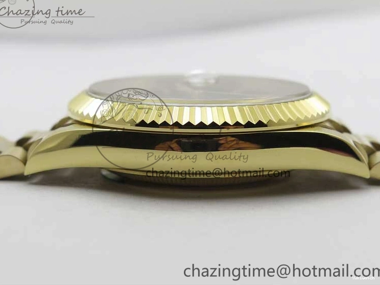 Black 40mm YG 228239 904 Version YG Bracelet Dial Markers BP A2836 Stick New Day-Date Dial on President 0420